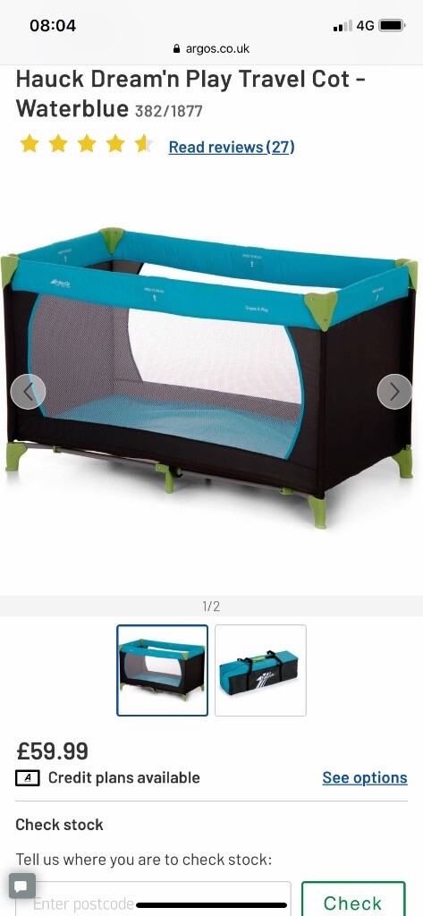 tall travel cot